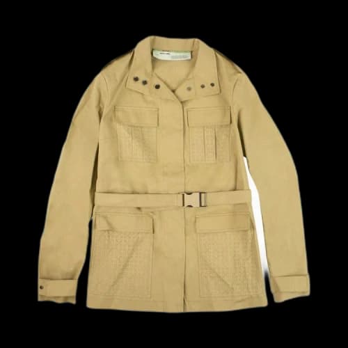 Off-White Perforated Short Trench Coat 'Tan'