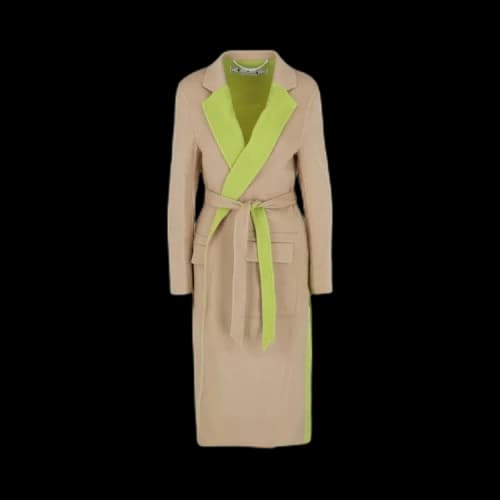 Off-White Double Wool Belted Coat 'Beige'