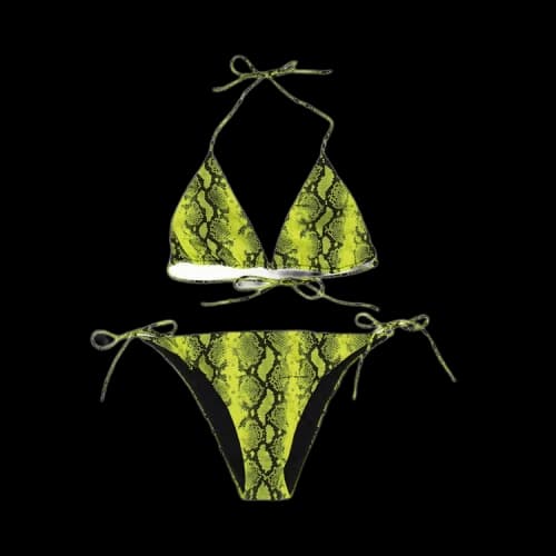 Off-White Python Print Bikini 'Neon Green'