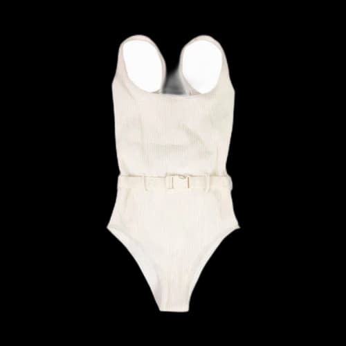 Off-White One Piece Belted Swimsuit 'White'