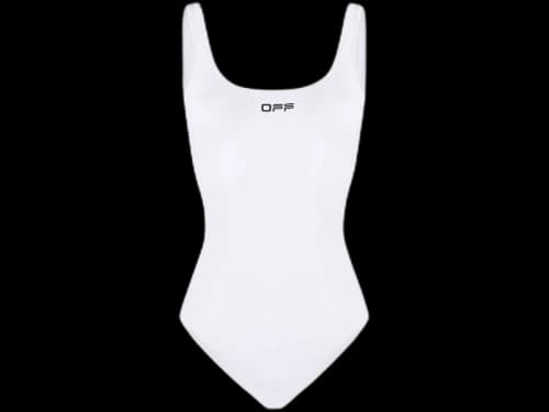 OFF-WHITE Logo One Piece Swimsuit White/Black