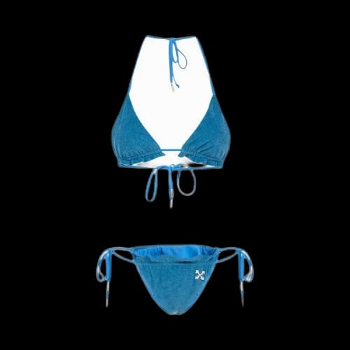 Off-White Towel Triangle Bikini 'Blue'