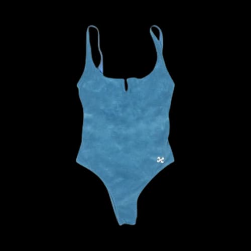 Off-White Terry Slit Swimsuit 'Blue'