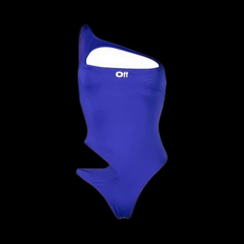 Off-White Cut Out Swimsuit 'Purple/White'