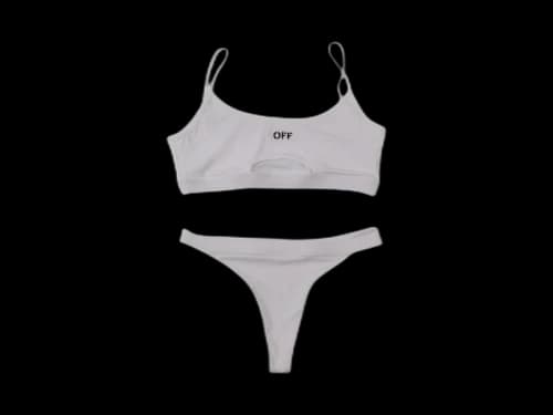 OFF-WHITE Rib Ly Bella Bikini White/Black