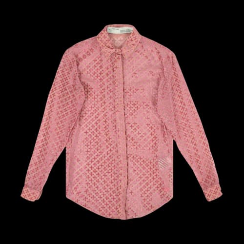 Off-White Sheer Logo Shirt 'Pink'