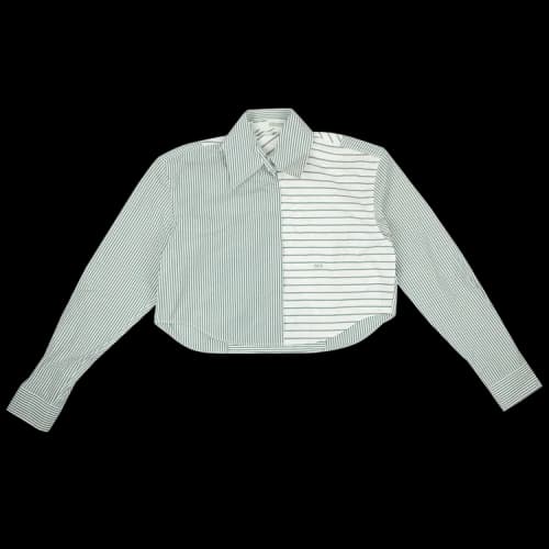 Off-White Cropped Striped Shirt 'White'