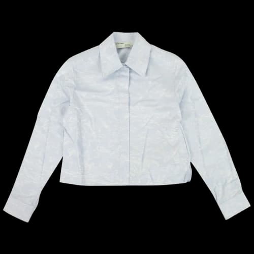 Off-White Waves Cropped Shirt 'Blue'