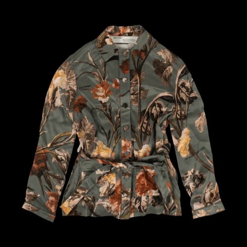 Off-White Floral Pajama Style Shirt 'Green'