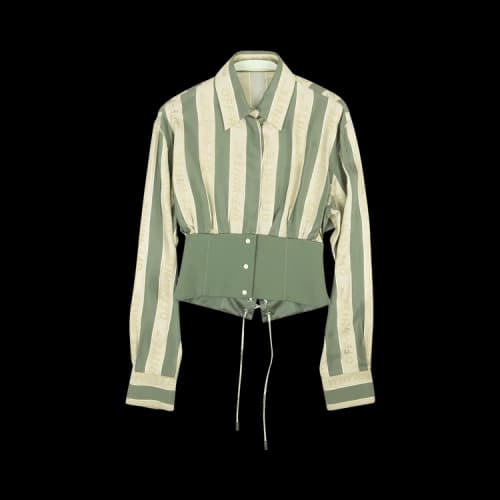 Off-White Corset Collar Shirt 'Green'
