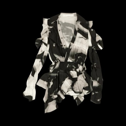 Off-White Liquid Melt Romantic Blouse 'Black'