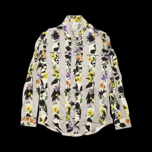 Off-White Floral Stripes Basic Shirt 'Grey'