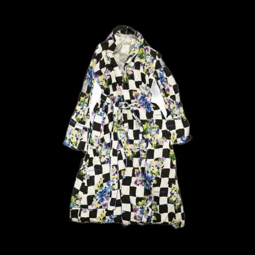 Off-White Satin Pajama Robe 'Multicolor'