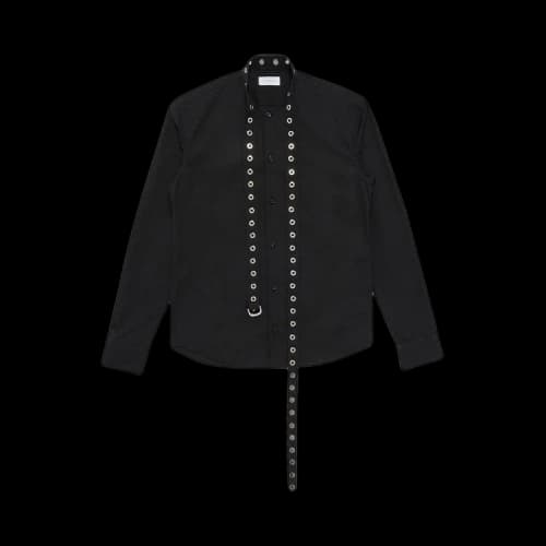 Off-White Poplin Belt Eyelets Cross Shirt 'Black'