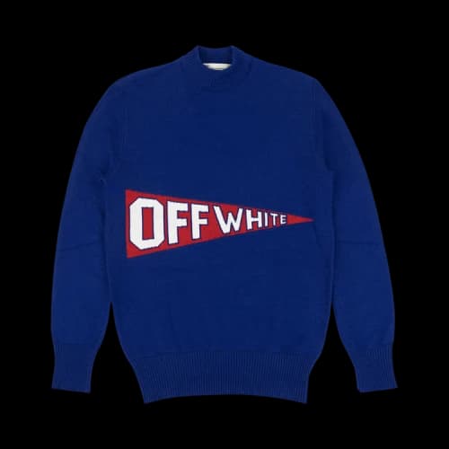 Off-White Wool Knit Flag Sweater 'Blue'