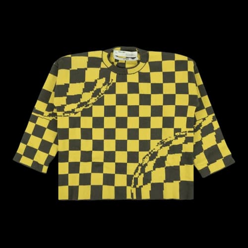 Off-White Knit Check Sweatshirt 'Yellow'