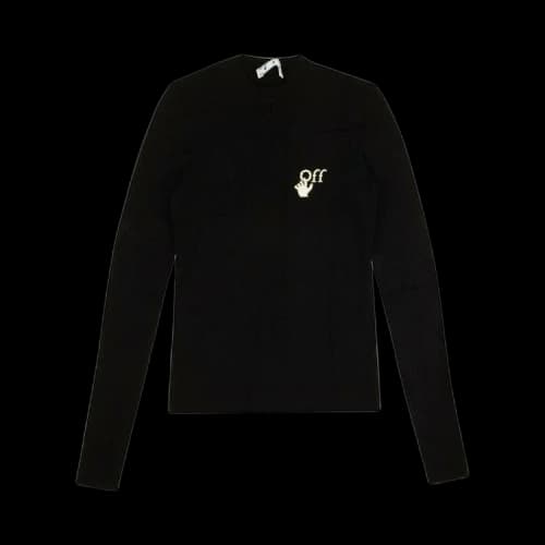 Off-White Ribbed Long-Sleeve T-Shirt 'Black'