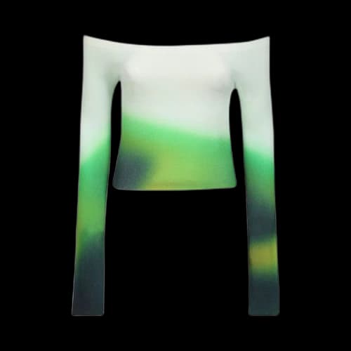 Off-White Blurred Seamless Knit Top 'Green/Blue'