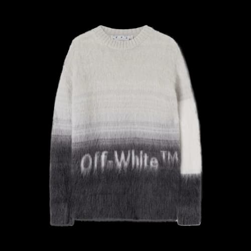 Off-White Mohair Helvetica Logo Crewneck 'Black/White'