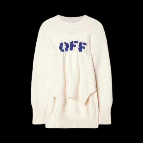 Off-White Boiled Logo Crewneck 'White/Blue'