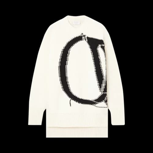 OFF-WHITE OW Maxi Logo-Intarsia Jumper White/Black