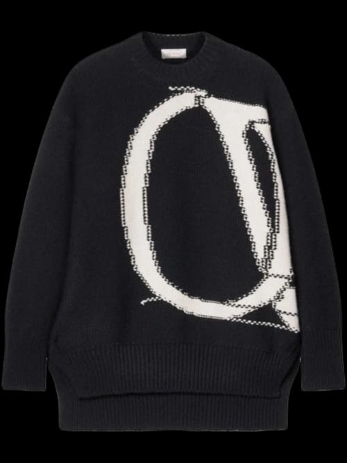 OFF-WHITE OW Maxi Logo-Intarsia Jumper Black