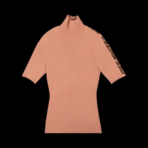 Off-White Logo Band Mockneck T-Shirt 'Nude'