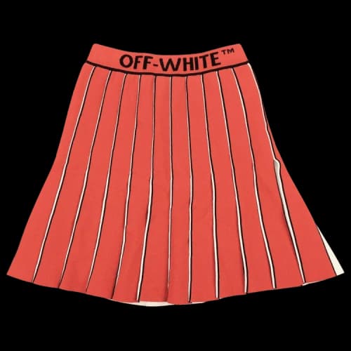 Off-White Pleated Mini Skirt 'Red/White'
