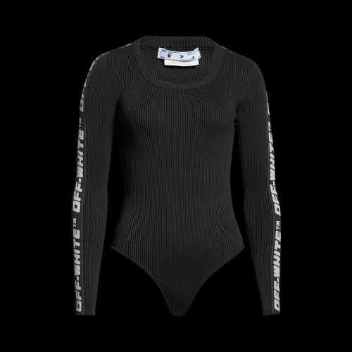 Off-White Logo Band Long-Sleeve Scoop Body 'Black/Grey'