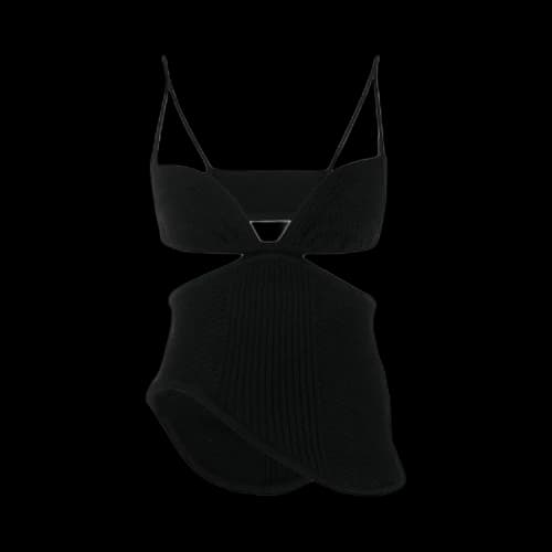 Off-White Cut Out Rib Sleeveless Top 'Black'