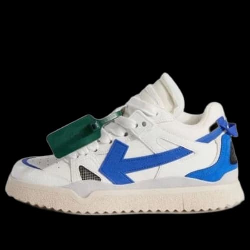 Off-White Sponge Mid-Top Sneakers 'White Blue' (Women's)