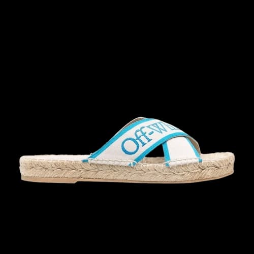 Off-White Bookish Criss-Cross Espadrille Sliders 'Nude Blue' (Women's)