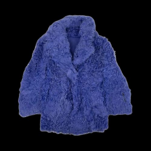 Off-White Shearling Fur Coat 'Blue'