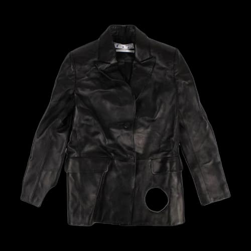 Off-White Leather Cut Out Jacket 'Black'