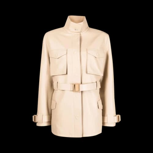 Off-White Cargo Leather Field Jacket 'Camel'