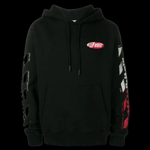 Off-White Diagonal Split Logo Hoodie /Multicolor