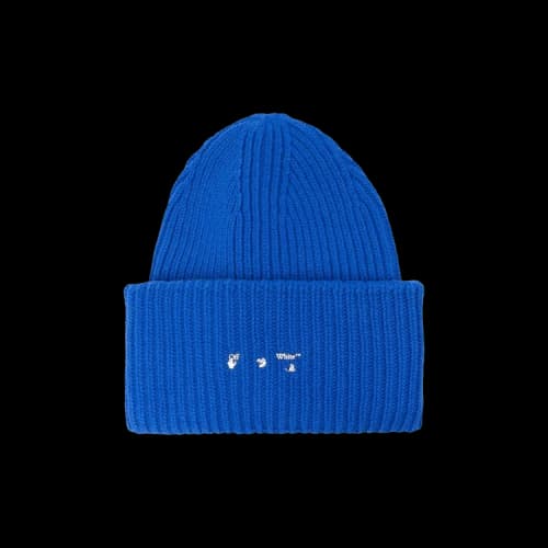 Off-White Ribbed Beanie 'Blue'