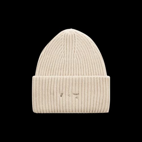 Off-White Ribbed Beanie 'Beige'