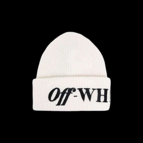 Off-White Logo Ribbed Beanie 'White/Black'