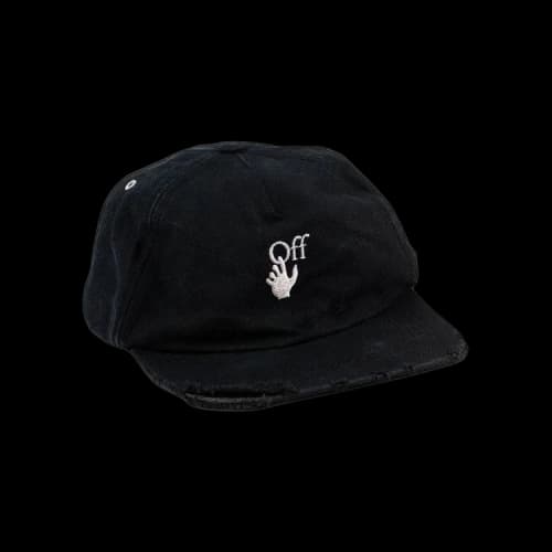 Off-White Distressed Effect Baseball Cap 'Black'