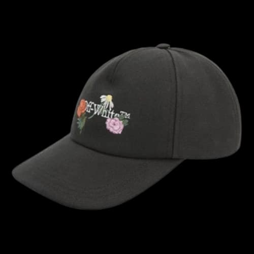 Off-White Cotton Black Alphabet Flowers Embroidered Design Casual Black