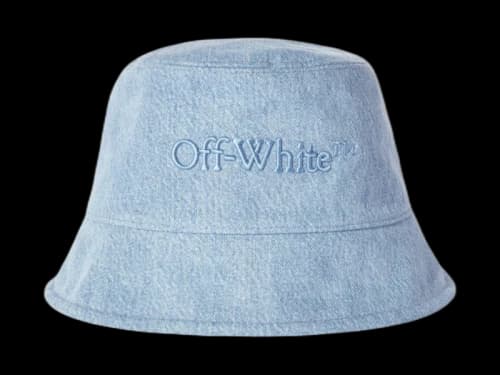 OFF-WHITE Logo Denim Bucket Hat Blue