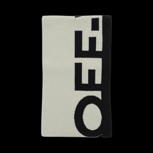 Off-White Logo Felted Wool Scarf 'Grey/Black'