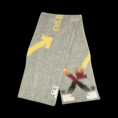 Off-White Fuzzy Arrow Scarf 'Grey'