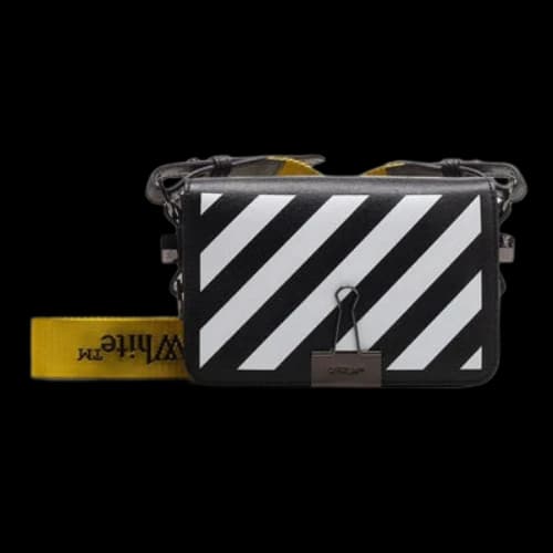 Off-White Letter Micro-label Deceleration Stripe Shoulder Bag Black (Women's)