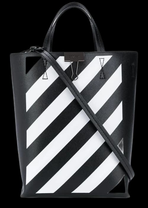 OFF-WHITE Binder Clip Diag Black White Tote Bag 2020 Black White