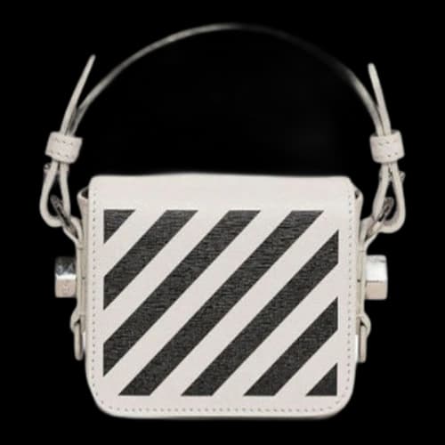 Off-White Stripe Mini Shoulder Messenger Bag White