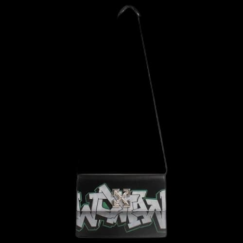 Off-White Leather Graffiti Jitney1.0 Hand Bag 'Black'