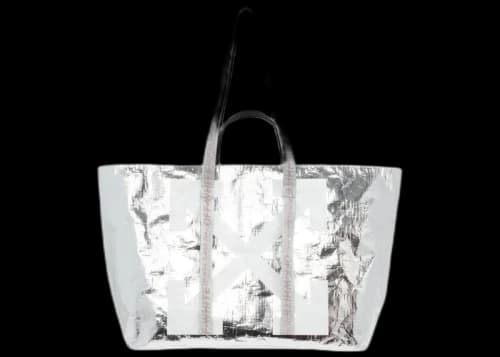 OFF-WHITE Arrows Tote Bag Silver White
