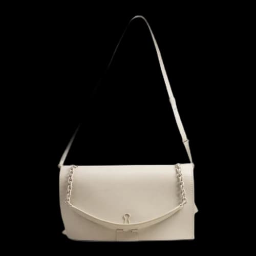 Off-White Leather Large Binder Clip Bag 'Ivory'